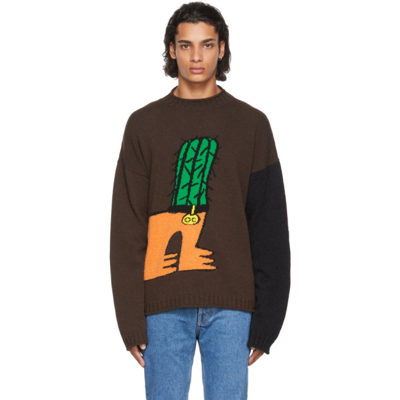 Shop Opening Ceremony Intarsia Cactus Dog Sweater In Tobacco Bl