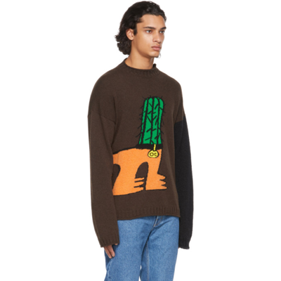 Shop Opening Ceremony Intarsia Cactus Dog Sweater In Tobacco Bl