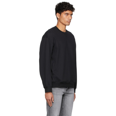 Shop Solid Homme Black Twill Sweater In Black 604b