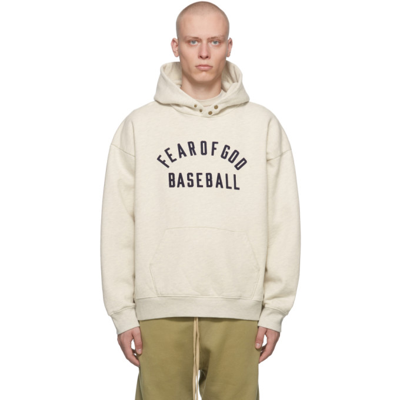 Fear Of God Baseball Hoodie Cream Heather White In Neutrals