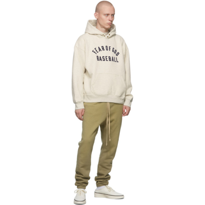 Fear Of God Baseball Hoodie Cream Heather White In Cream Heather101