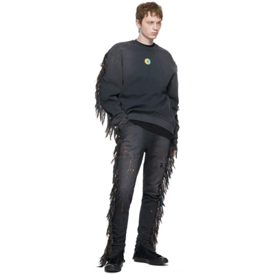 Shop Alchemist Black Fringe Surfside Sweatshirt In Vintage Black