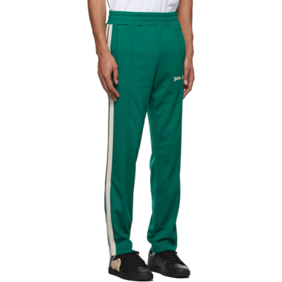 Shop Palm Angels Green Classic Track Pants In Green White