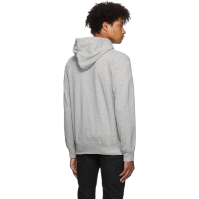 Shop Comme Des Garçons Play Layered Double Heart Hoodie In Grey