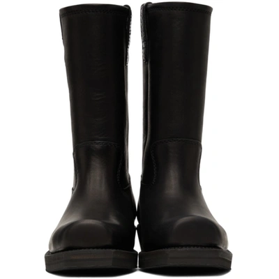 Shop Our Legacy Leather Flat Toe Biker Boots In Black