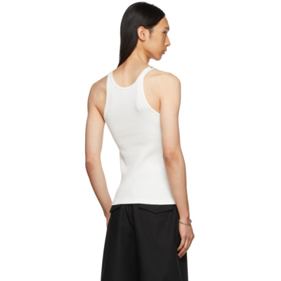 Shop Dion Lee White Single Buckle Tank Top In Ivory