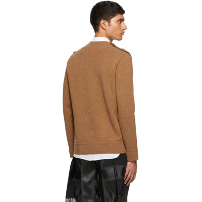 Shop Burberry Brown Wool V-neck Sweater In Miscellaneous