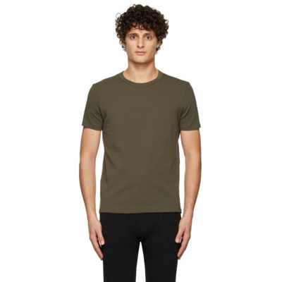 Shop Tom Ford Green Crewneck T-shirt In 304 Brown Olive