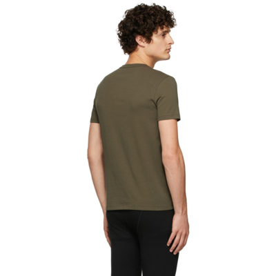 Shop Tom Ford Green Crewneck T-shirt In 304 Brown Olive