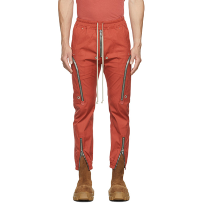Rick Owens Red Bauhaus Cargo Pants In Orange | ModeSens