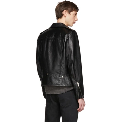 Shop Saint Laurent Black Leather Stars Classic Moto Jacket In 1010 Black