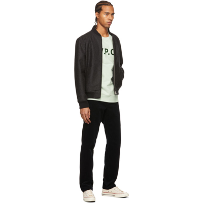 Shop Apc Black Wool Mathieu Bomber Jacket In Lad Anthracite