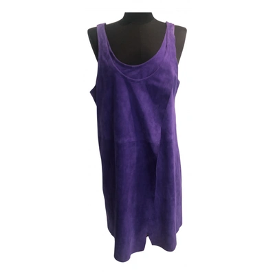 Pre-owned Yves Salomon Mini Dress In Purple