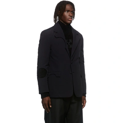 Off-white Black Meteor Cut-out Padded Blazer In Black