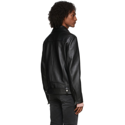 Shop Acne Studios Black Biker Leather Jacket
