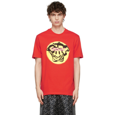 Shop Versace Orange Medusa Smile T-shirt In 2r360 Azzal