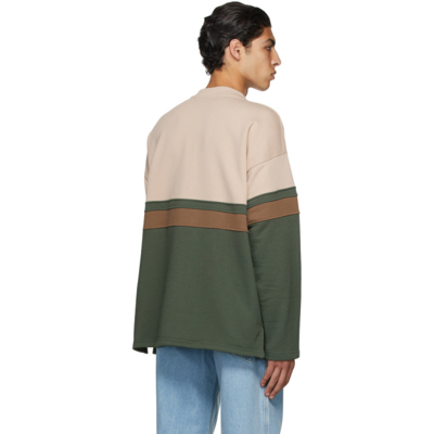 Shop Martin Asbjørn Pink & Green Organic Cotton Samuel Long Sleeve T-shirt In Color Block