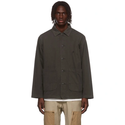 Shop Gramicci Grey Cotton Utility Jacket In Dark Brown