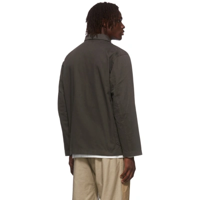 Shop Gramicci Grey Cotton Utility Jacket In Dark Brown