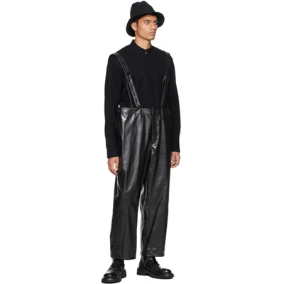 Shop Yohji Yamamoto Black Wool Stand Collar Cardigan