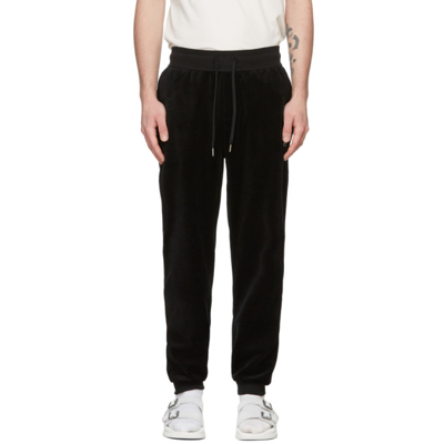 Shop Hugo Boss Black Velour Lounge Pants In 001 - Black