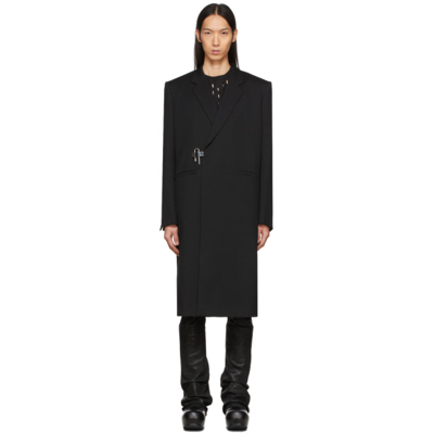 Shop Givenchy Black Padlock Coat In 001-black