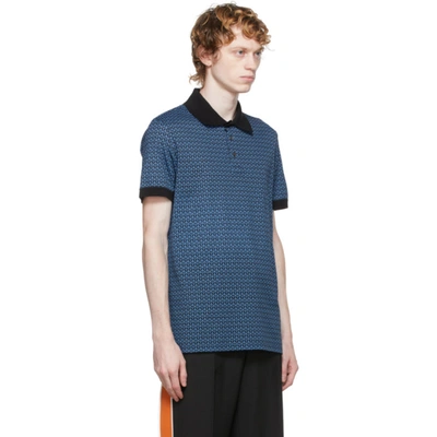 Shop Ferragamo Blue & Black Gancini Polo In Dentist Glove Blue