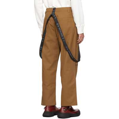 Shop A. A. Spectrum Brown Braced Work Pants In Malt Brown