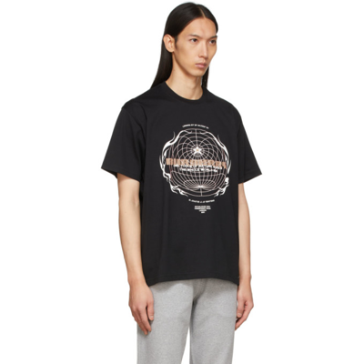 Shop Burberry Black Globe Graphic T-shirt