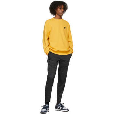 Shop Nike Yellow French Terry Sweatshirt In Pollen/black