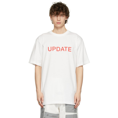 Shop Xander Zhou White 'update' T-shirt