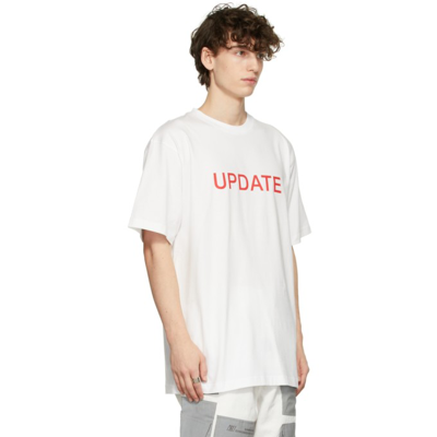 Shop Xander Zhou White 'update' T-shirt