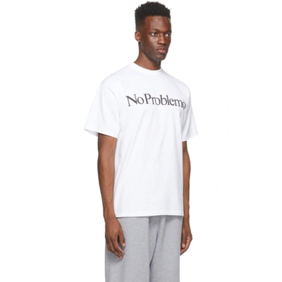 Shop Aries White 'no Problemo' T-shirt