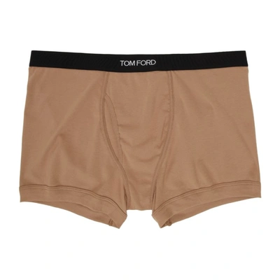 Shop Tom Ford Tan Cotton Boxer Briefs In 252 Nude 3
