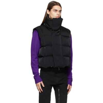 Shop Givenchy Black Down Squared Quilting Puffer Vest In 001-black