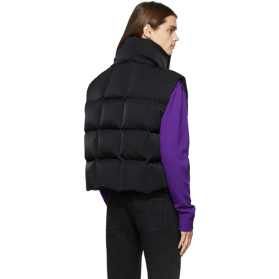 Shop Givenchy Black Down Squared Quilting Puffer Vest In 001-black