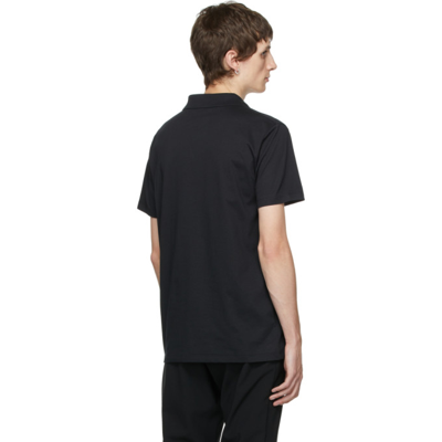 Shop Balmain Flocked Logo Polo In Eab Noir/blanc