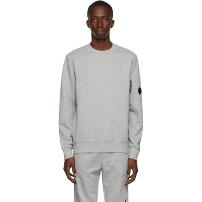 Shop C.p. Company Grey Diagonal Raised Fleece Sweatshirt In M93 Gry