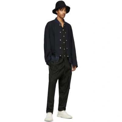 Shop Bed J.w. Ford Black Two Tuck Striped Trousers