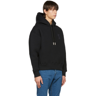 Shop Ami Alexandre Mattiussi Black Ami De Cœur Hoodie In 1 Black