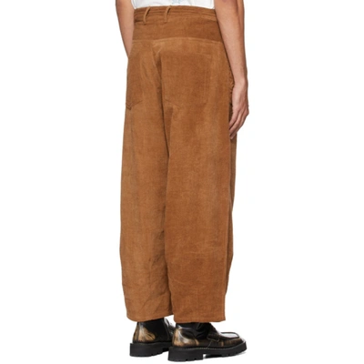Drawstring Corduroy Pants In Bark Brown Corduroy