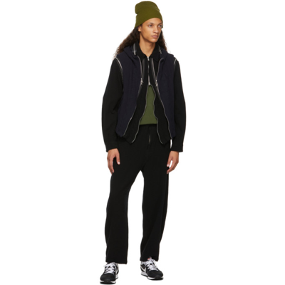 Shop Undercover Black Wool Double Zip Jacket