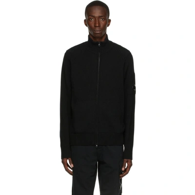 C.p. Company Black Lambswool Zip Sweater In Nero | ModeSens