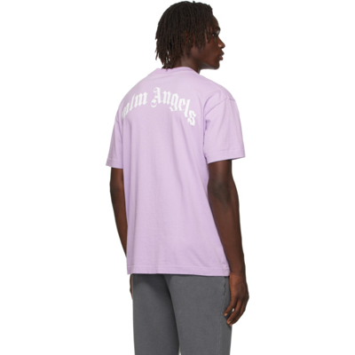 Shop Palm Angels Logo Jersey T-shirt In Lilac Brown