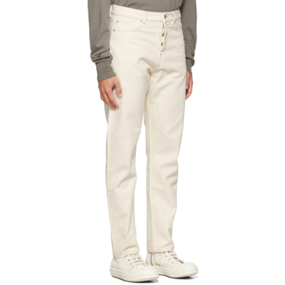 Shop Rick Owens Drkshdw Off-white Performa Cut Denim Jeans In 21 Natural