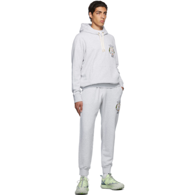 Shop Casablanca Grey Casaway Tennis Club Embroidered Lounge Pants In Grey Marl - Casaway