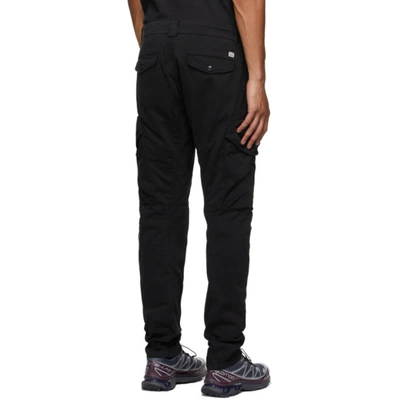 Shop C.p. Company Black Stretch Sateen Workwear Cargo Pants In Black 999