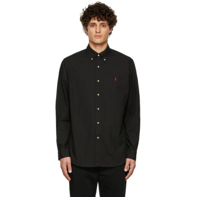 Shop Polo Ralph Lauren Black Poplin Shirt