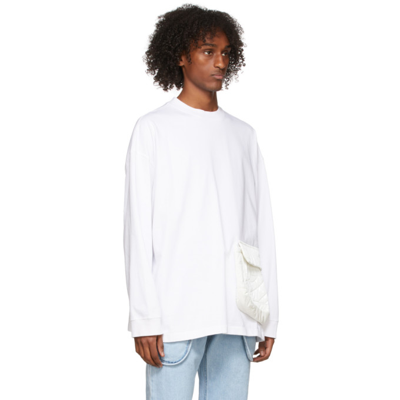 We11 Done White Oversized Cargo Pocket T-shirt In White