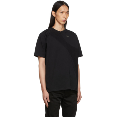 Shop Heliot Emil Black Contrast Fabric T-shirt In Blackblk01